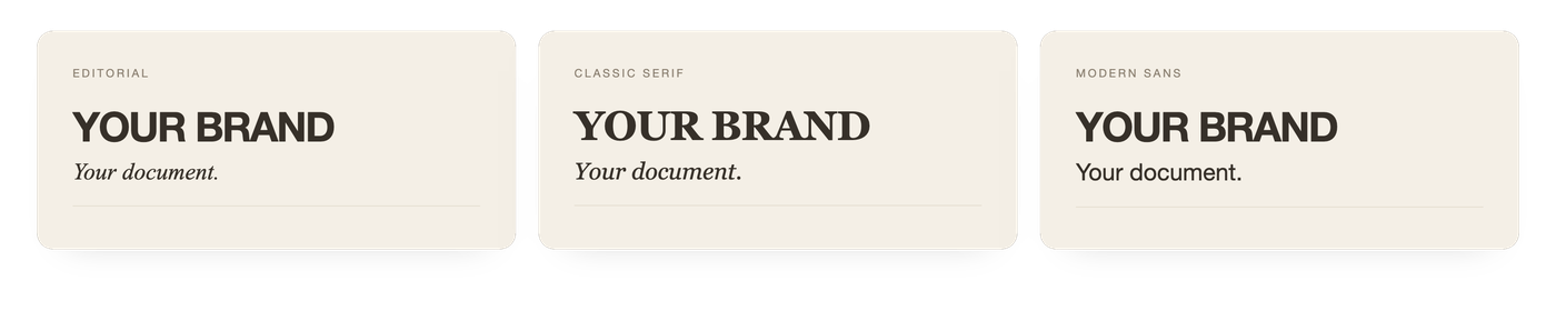 Three font styles